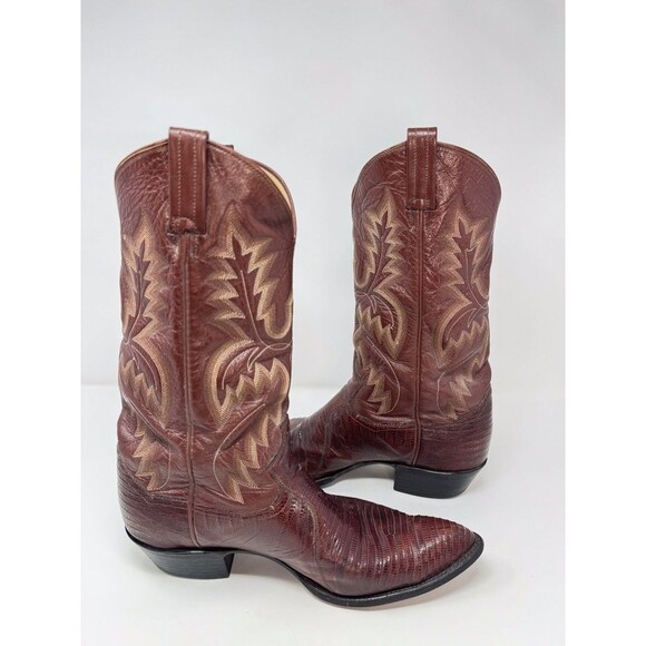 Panhandle Slim Mens Western Boots Brown Leather Lizard Exotic Pointed US 13 - Picture 7 of 10